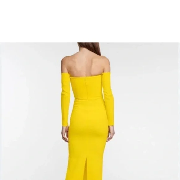 Alex Perry Vibrant Yellow Long Sleeve Dress 4 - Picture 3 of 8